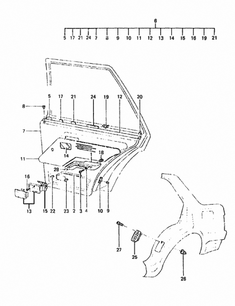 1989 Hyundai Excel Ashtray Assembly-Rear Door LH Diagram for 83750-21000-EB