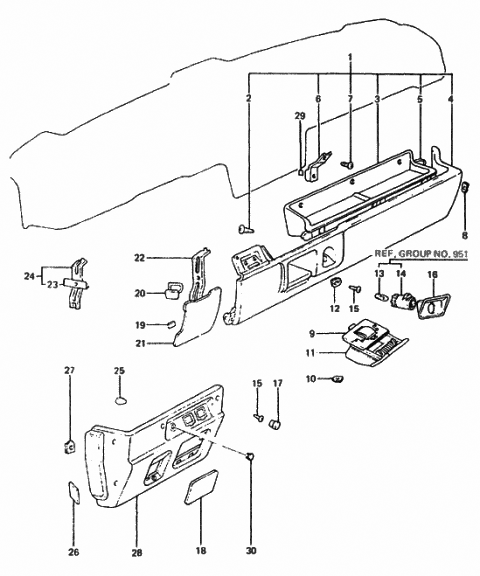 1985 Hyundai Excel Pad-Lower Crash Pad Side Diagram for 84752-21000