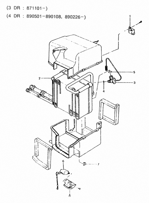1987 Hyundai Excel Wire-Extension Thermostat Diagram for 97636-21000