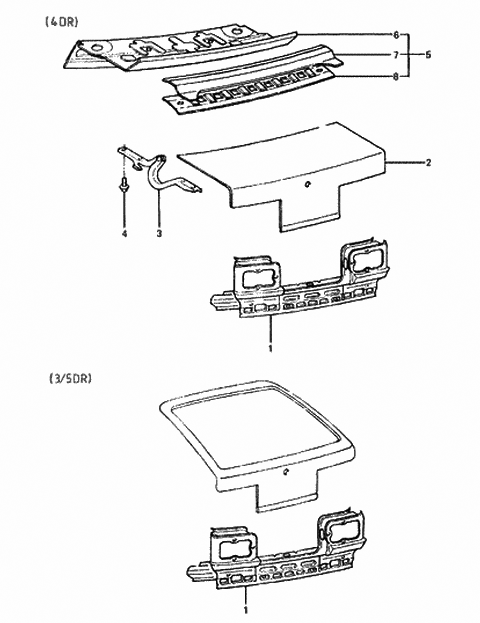 1988 Hyundai Excel Panel Assembly-Trunk Lid Diagram for 69200-21090