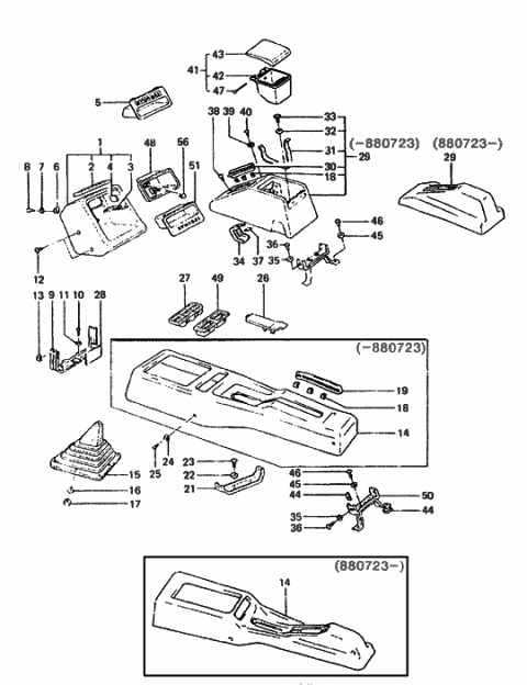 1986 Hyundai Excel Console-Main Diagram for 84620-21260-AM