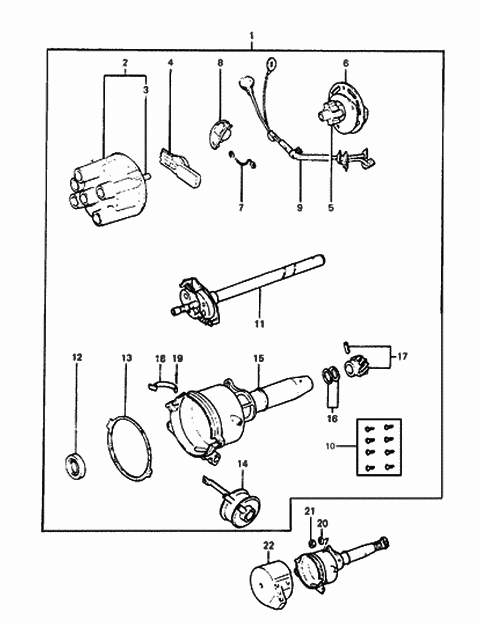 1985 Hyundai Excel Governor Kit-Distributor Diagram for 27130-21350