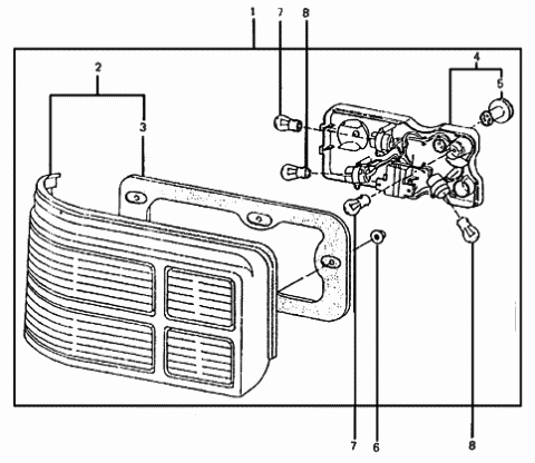 1985 Hyundai Excel Holder & Wiring-Rear Combination Diagram for 92480-21020