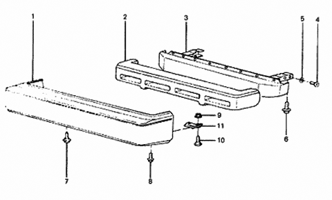 1987 Hyundai Excel Absorber-Rear Bumper Energy Diagram for 86620-21150