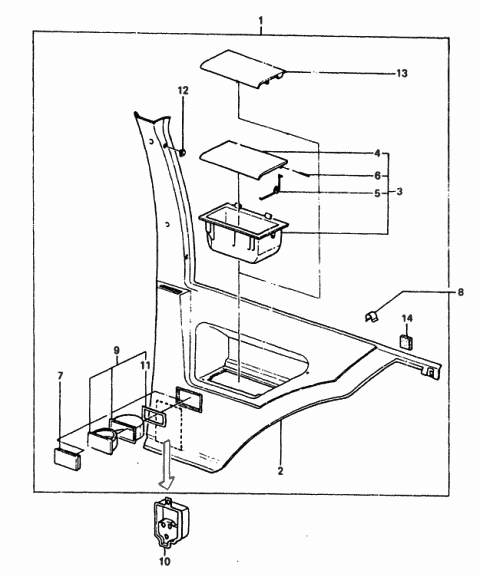 1988 Hyundai Excel Cover Assembly-Blanking Quarter Trim Diagram for 85515-21200-BL
