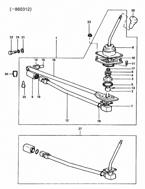 1986 Hyundai Excel Indicator Assembly-Shift Lever Diagram for 43770-21721-BC