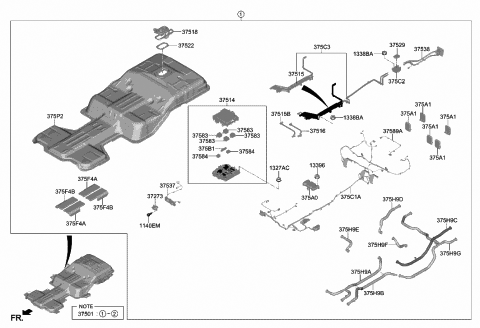 2020 Hyundai Ioniq Tube Assembly-Battery Pack Outlet Diagram for 375H9-G7500