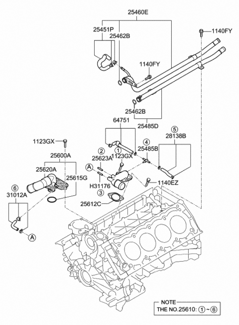 Gates 09-12 Hyundai Genesis V-8 4.6L Upper Molded Coolant Hose