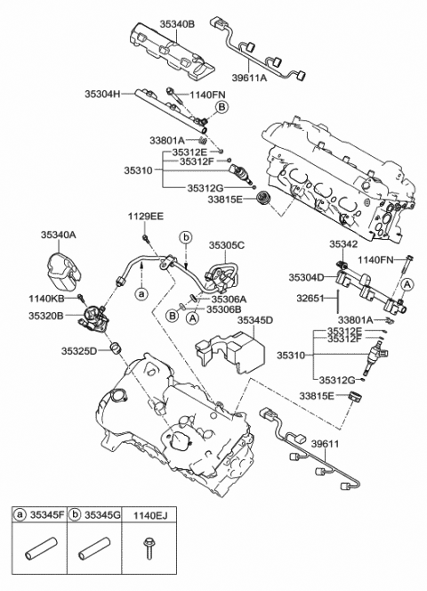 2010 Hyundai Genesis Washer-Injector Bracket Diagram for 35313-3C200