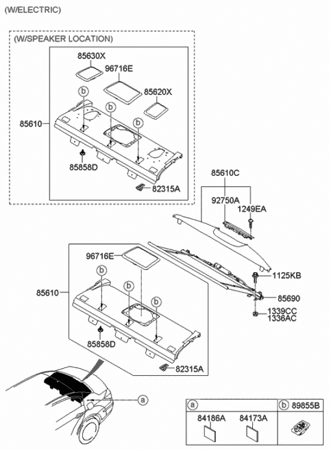 2008 Hyundai Genesis Trim Assembly-Package Tray Diagram for 85610-3M600-RY