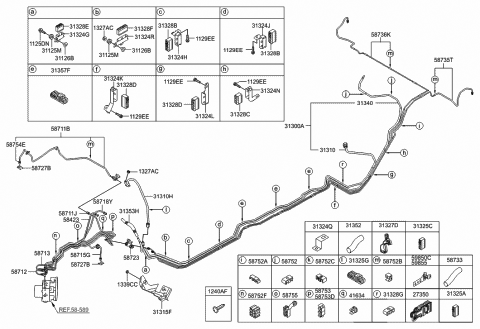 2008 Hyundai Genesis Clamp-Fuel Tube Diagram for 31325-2H000