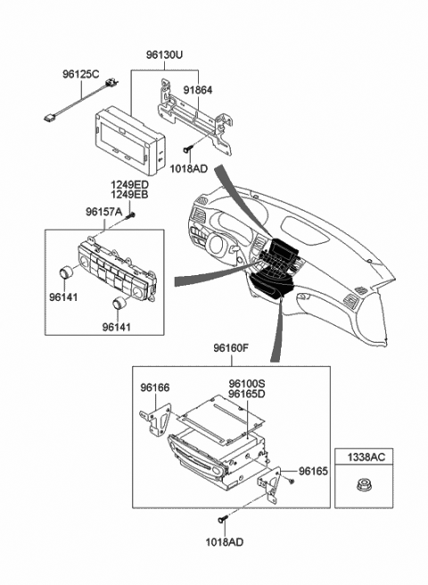 2012 Hyundai Genesis Deck Assembly-Audio Diagram for 96184-3M000