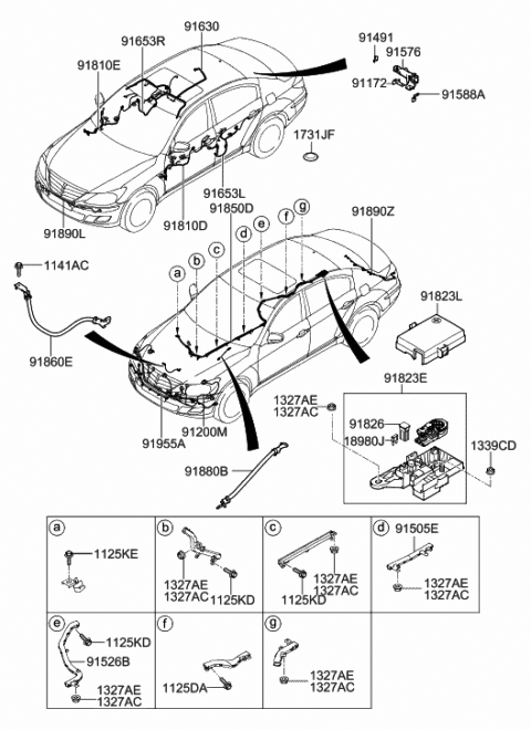 2013 Hyundai Genesis Wiring Assembly-Roof Diagram for 91800-3M120