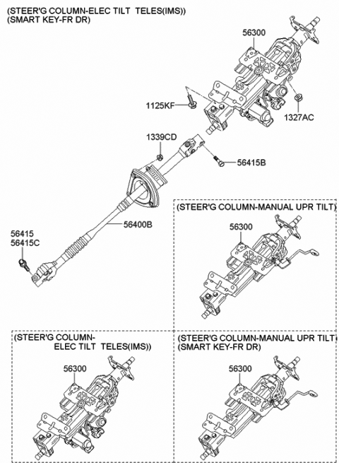 2009 Hyundai Genesis Column & Shaft Assembly-Steering Diagram for 56300-3M210