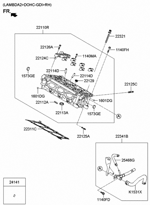 2009 Hyundai Genesis Hose Assembly-Heater Diagram for 25467-3CGA0