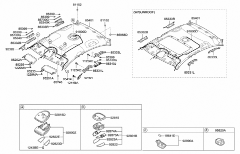 2008 Hyundai Genesis Pad No.2-Headlining Diagram for 85414-27000