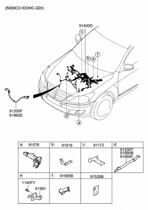 2008 Hyundai Genesis Wiring Assembly-Automatic Transmission Ground Diagram for 91880-3M520