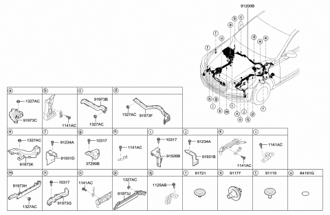 2020 Hyundai Genesis G90 Bracket-Wiring Mounting Diagram for 91931-D2180