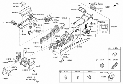 2020 Hyundai Genesis G90 Panel Assembly-Front Console Diagram for 84620-D2100
