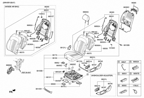2017 Hyundai Genesis G90 Guide Assembly-Headrest Without Lever Diagram for 88371-D2000-NNB