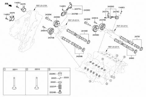 2019 Hyundai Genesis G90 Tappet Diagram for 22226-3CBC2