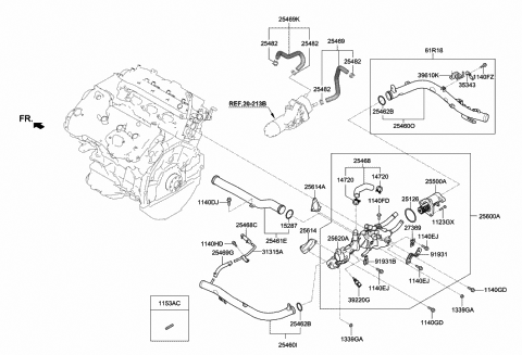 2019 Hyundai Genesis G90 Hose Assembly-Ventilator Diagram for 25465-3F300