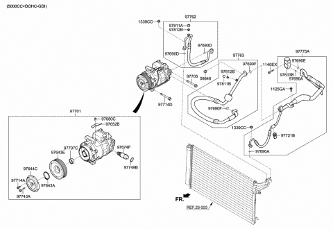 2017 Hyundai Genesis G90 PULLEY Assembly-Air Conditioning Compressor Diagram for 97643-B1105