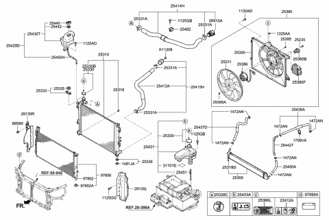 2014 Hyundai Sonata Hybrid Fan-Cooling Diagram for 25231-3R000