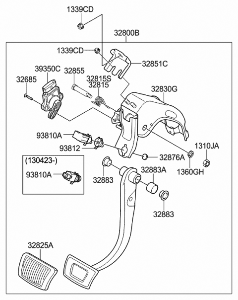 Genuine Hyundai 32802-3Q500 Clutch Pedal Assembly 