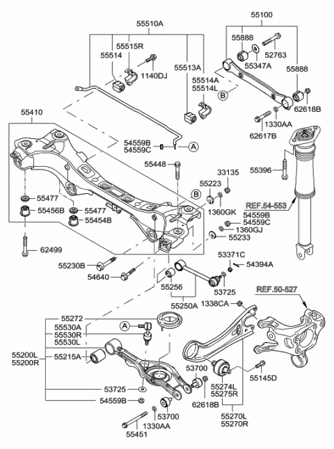 2013 Hyundai Sonata Hybrid Rear Suspension Control Arm Diagram