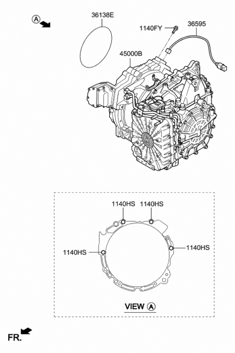 2012 Hyundai Sonata Hybrid [Reman] Automatic Transaxle & Torque Converter Assembly Diagram for 00268-3D320