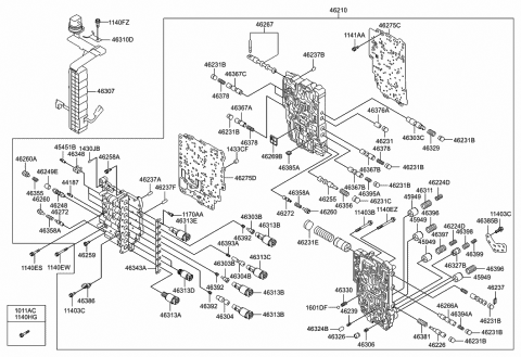 2011 Hyundai Sonata Hybrid Valve Assembly-Manual Diagram for 46267-3D000