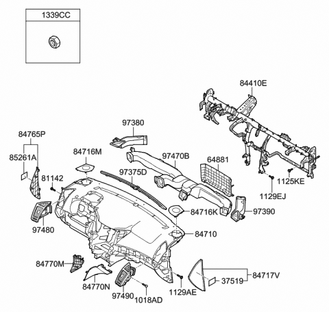 Genuine Hyundai 84841-3Q100-RAS Ignition Key Grommet Genuine Hyundai 84841-3Q100-RAS Ignition Key Grommet