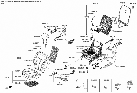 2020 Hyundai Palisade Heater ECU-Rear Diagram for 89B95-S8000