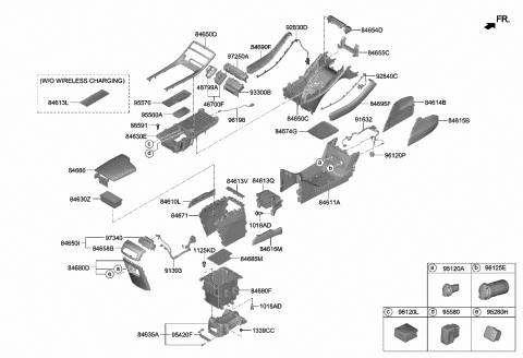 2020 Hyundai Palisade Mat-Floor Console Diagram for 84674-S8000