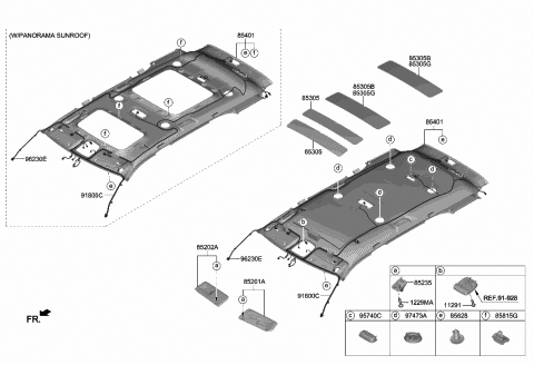 Genuine Hyundai 85305-25000 Roof Pad Genuine Hyundai 85305-25000 Roof Pad