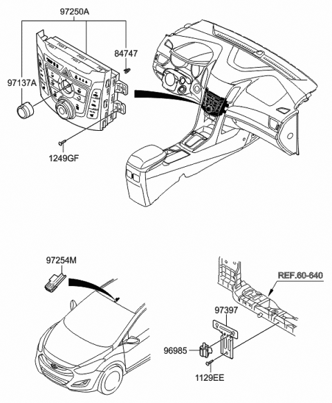 Genuine Hyundai 97271-29000 A/C and Recirculation Switch PCB Assembly Genuine Hyundai 97271-29000 A/C and Recirculation Switch PCB Assembly