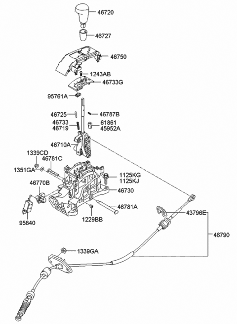 46750-2L100 Genuine Hyundai Indicator Assembly-Shift Lever