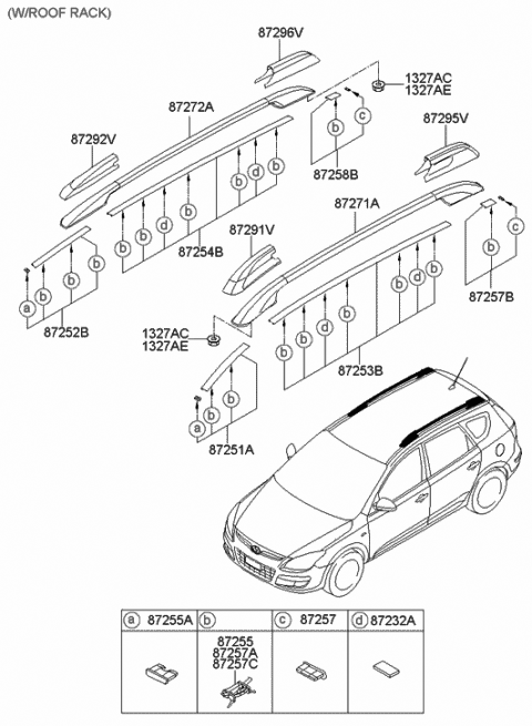 2008 Hyundai Elantra Touring Spacer-Roofside Garnish Diagram for 87232-2L100
