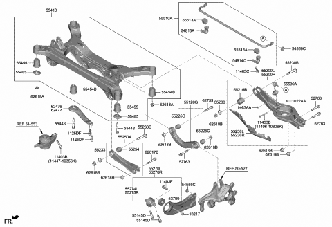 2021 Hyundai Sonata Bushing-Crossmember Diagram for 55418-L1100