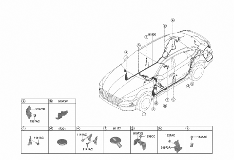 2020 Hyundai Sonata Wiring Assembly-Floor Diagram for 91500-L0650