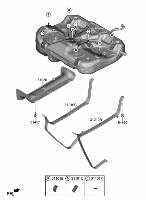 2021 Hyundai Sonata Pad-Fuel Tank Diagram for 31101-L1000