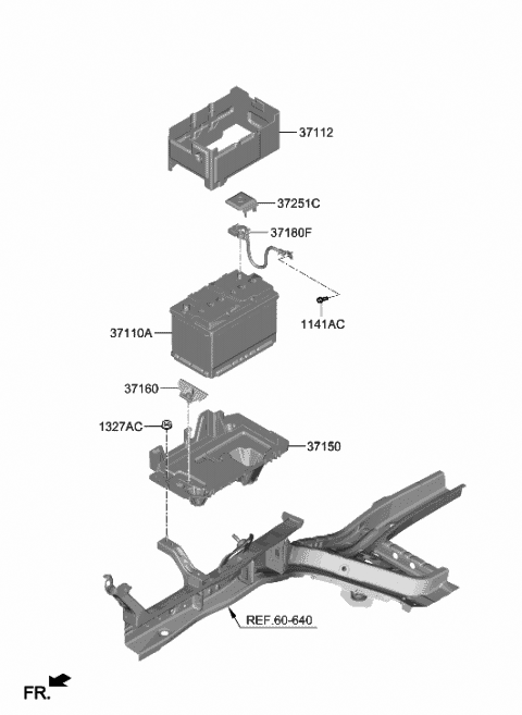 2020 Hyundai Sonata Sensor Assembly-Battery Diagram for 37180-L0000