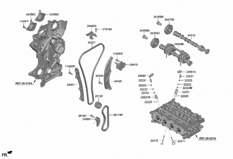 2020 Hyundai Sonata Cvvt Assembly-Exhaust Diagram for 24370-2S000