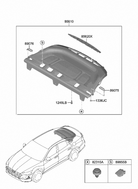 2021 Hyundai Sonata Grille Assembly-Rear Speaker,LH Diagram for 85620-L0000-NNB