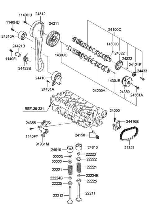 2009 Hyundai Accent Key-Chain Sprocket Diagram for 24323-23500