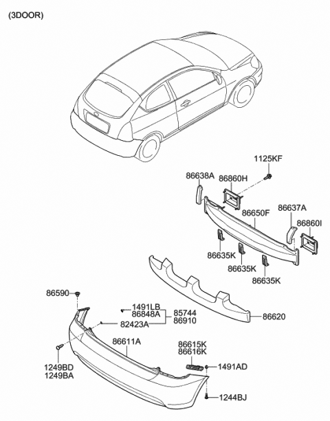 Genuine Hyundai Parts 86618-1E000 Driver Side Rear Bumper Bracket Genuine Hyundai Parts 86618-1E000 Driver Side Rear Bumper Bracket