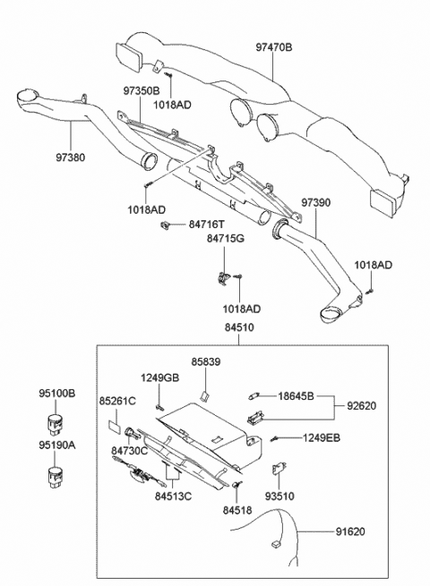 2005 Hyundai Tiburon Wiring Assembly-Glove Box Diagram for 91850-2C000