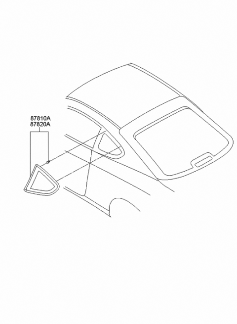 2002 Hyundai Tiburon Glass & MOULDING Assembly-Quarter Diagram for 87820-2C032