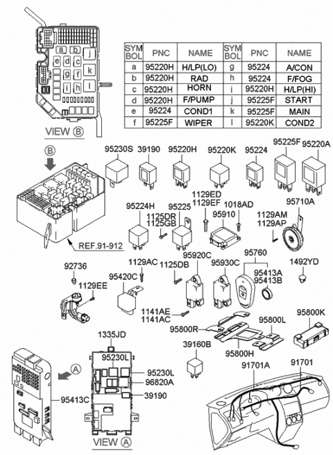 2006 Hyundai Tiburon Battery-Transmitter Diagram for 95430-2C500